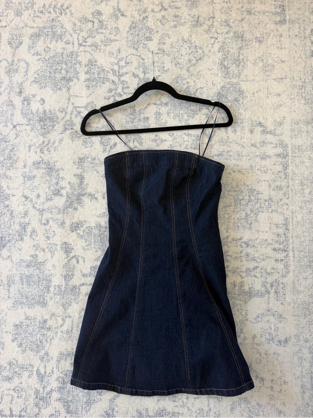 Abercrombie & Fitch Dark Blue Denim Strapless Mini Dress